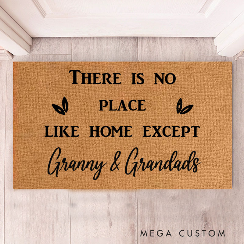 Personalized There Is No Place Like Home Doormat Housewarming Gift Durable Welcome Mat for New Home Indoor Outdoor Door Mat Family Home Decor Rug