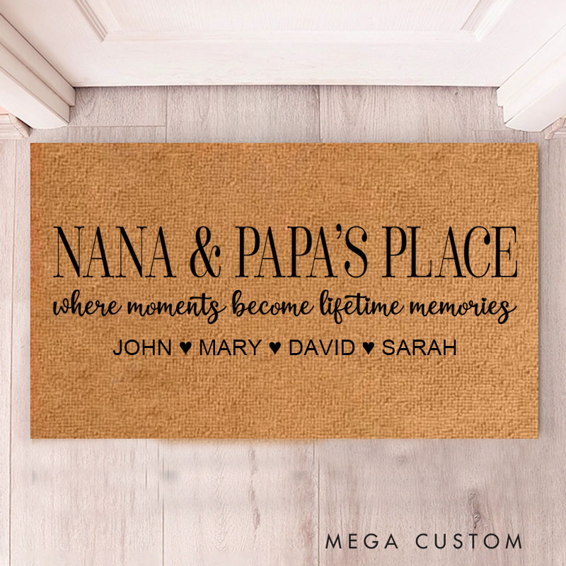 Personalized Where Moments Become Memories Doormat Housewarming Gift Durable Welcome Mat for New Home Indoor Outdoor Door Mat Family Home Decor Rug