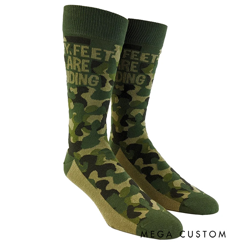 Personalized Camo Socks Funny Mens Socks Hunting Socks Hunter Gifts for Husband Boyfriend