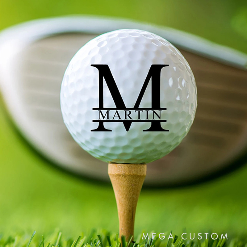 Personalized Monogram Golf Ball with Custom Initial and Name