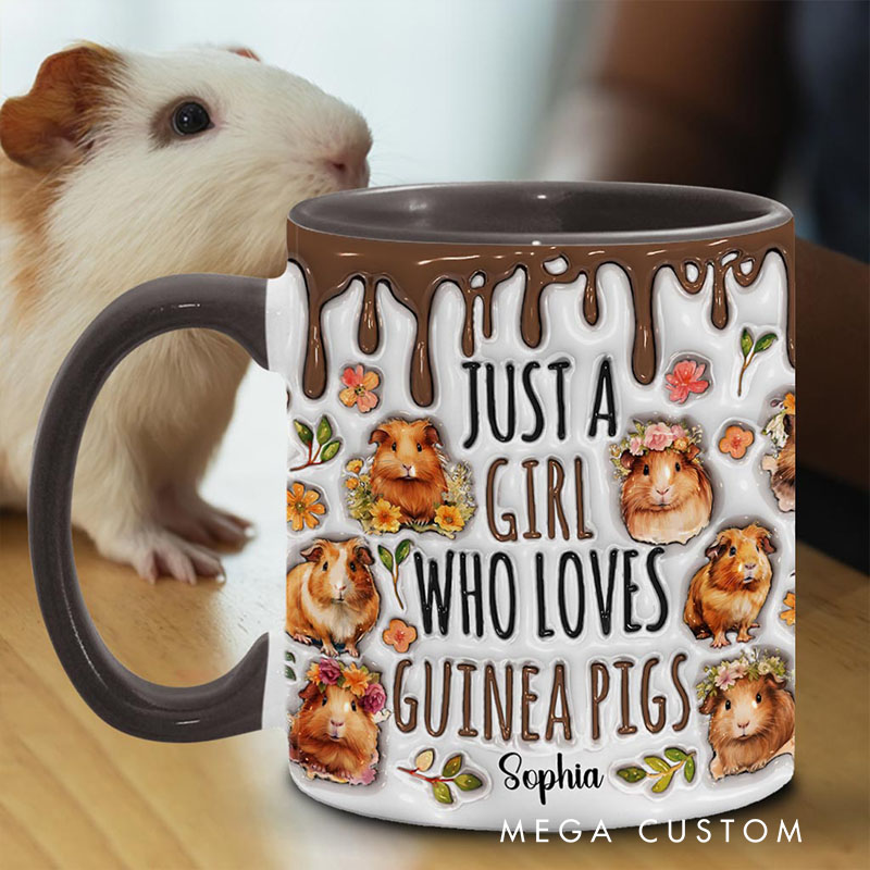 Personalized Accent Mug Just A Girl Who Loves Guinea Pigs