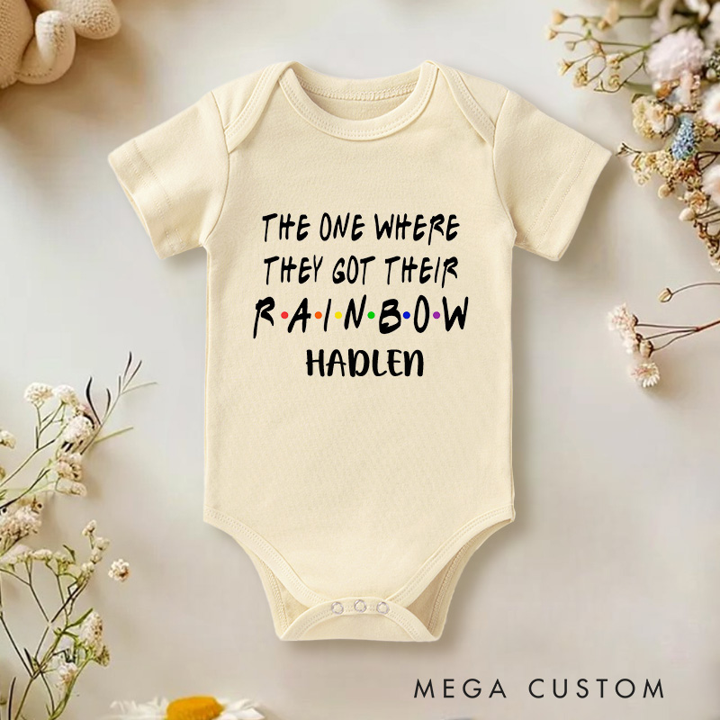 Personalized The One Where They Got Their Rainbow Baby Onesie Funny Baby Gift