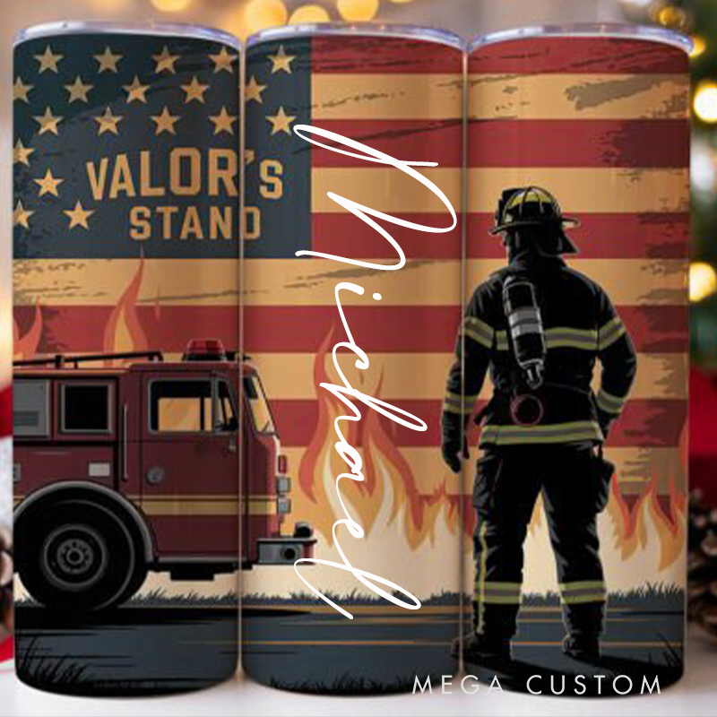 Personalized Firefighter 20-ounce Tumbler Fire Tumbler 20-ounce Insulated Tumbler Stainless Steel Tumbler
