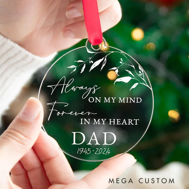 Personalized Christmas Memorial Ornament In Loving Memory of Memorial Bauble Dad Memorial Remembrance Keepsake