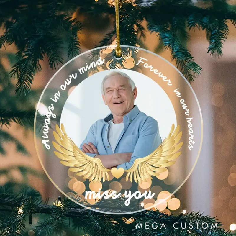 Personalized Memorial Ornament You will Always be in My Heart Custom Photo Christmas Ornament In Memory of Lost Loved Ones