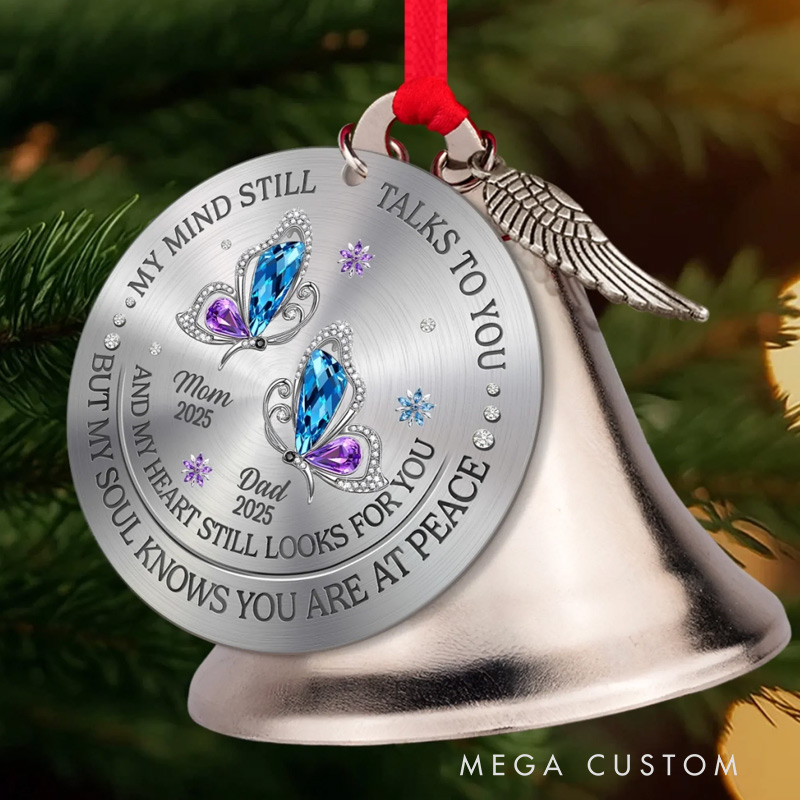Personalized Bell Ornament With Charms Memorial Sympathy Gifts for Loss of Loved One Your Light Still Guides My Way