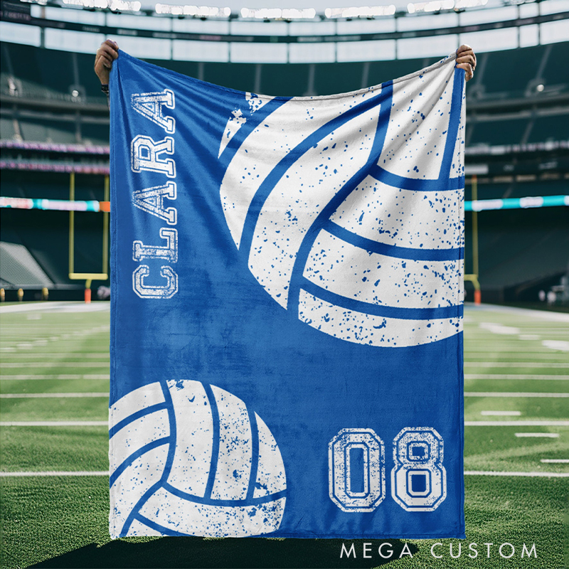 Personalized Athletic Blanket Distressed Baseball Design with Custom Name and Number  