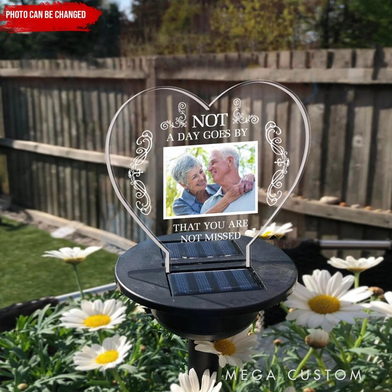 Personalized Solar Light Not A Day Goes By That You Are Not Missed Memorial Gift Garden Decor Solar Lights for Grave