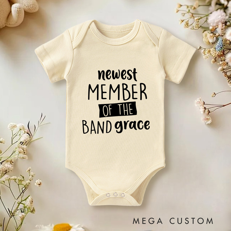 Personalized Newest Member of the Band Baby Onesie Baby Gift for New Mom