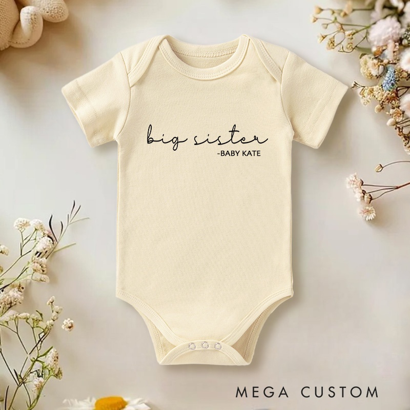 Personalized Big Sister Baby Onesie with Your Name Baby Shower Gift