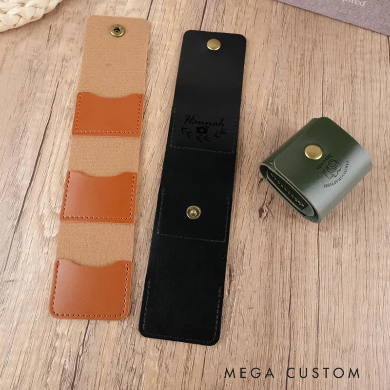 Personalized Leather Card Holder Custom Sd Card Holder Gift For Photography Enthusiasts Sd Leather Card Holder