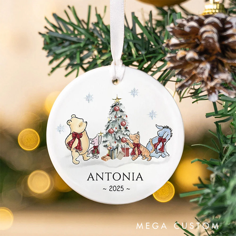 Personalized Classic Cartoon Bear Christmas Ornament for Kids Ceramic Ornament Anime Movie Christmas Gift Film Xmas Gift Christmas Decor