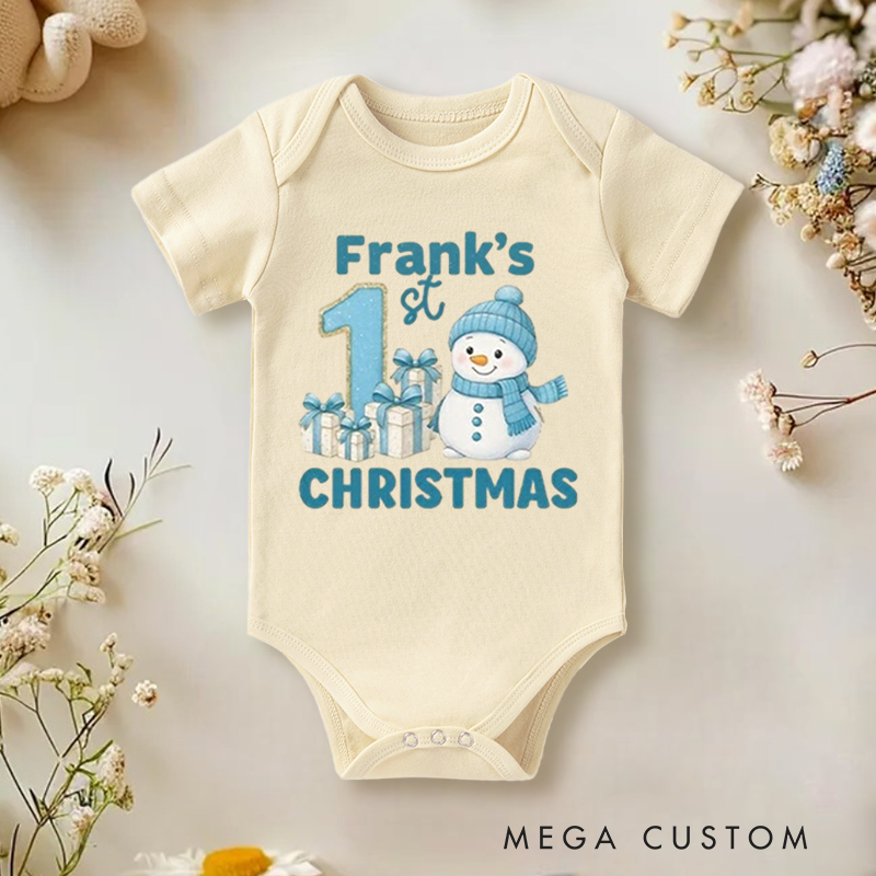 Personalized Baby Onesie and Special Christmas Baby Bodysuit with Jesu