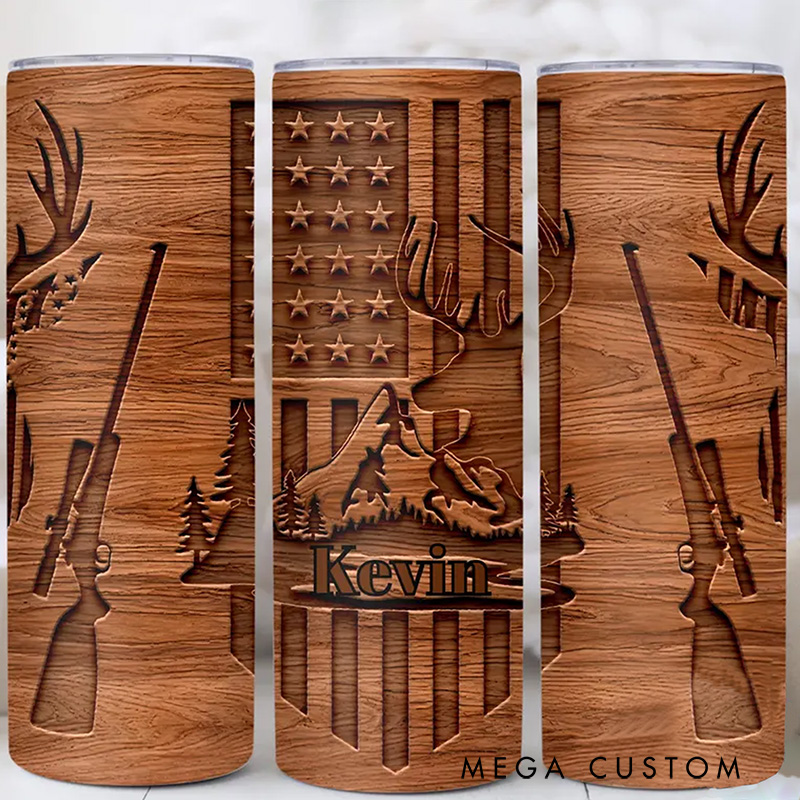 Personalized Deer Hunter Tumbler Hunting Tumbler for Men Custom Hunter Tumbler Outdoor Deer Hunting Tumbler Hunting Gift Grandpa Dad