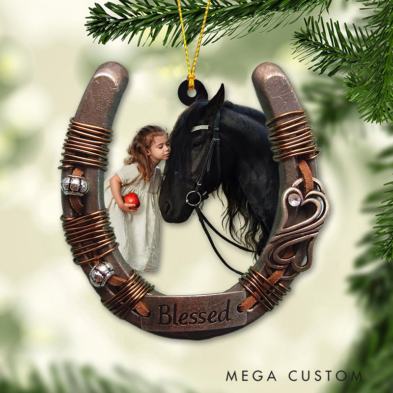 Personalized Horse and Girl Horse Transparent Ornament