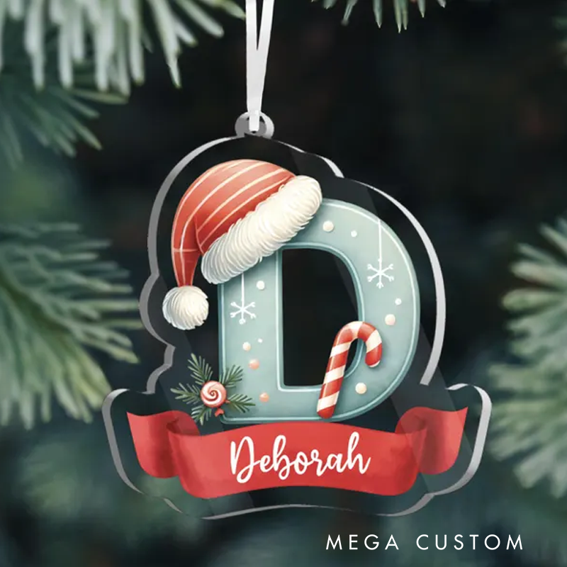Personalized Letter Name Ornament Monogram Ornament 2025 Ornament Custom Initial Ornament Christmas Gift Family Ornament Keepsake