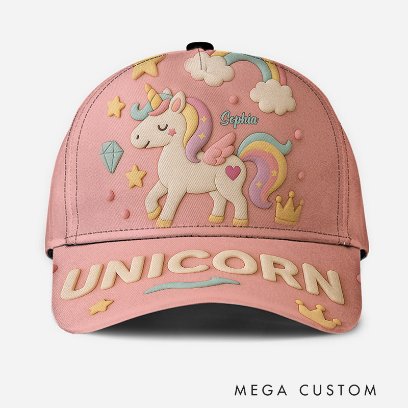Personalized Cute Unicorn Kid Classic Cap Birthday Gift Party Gift