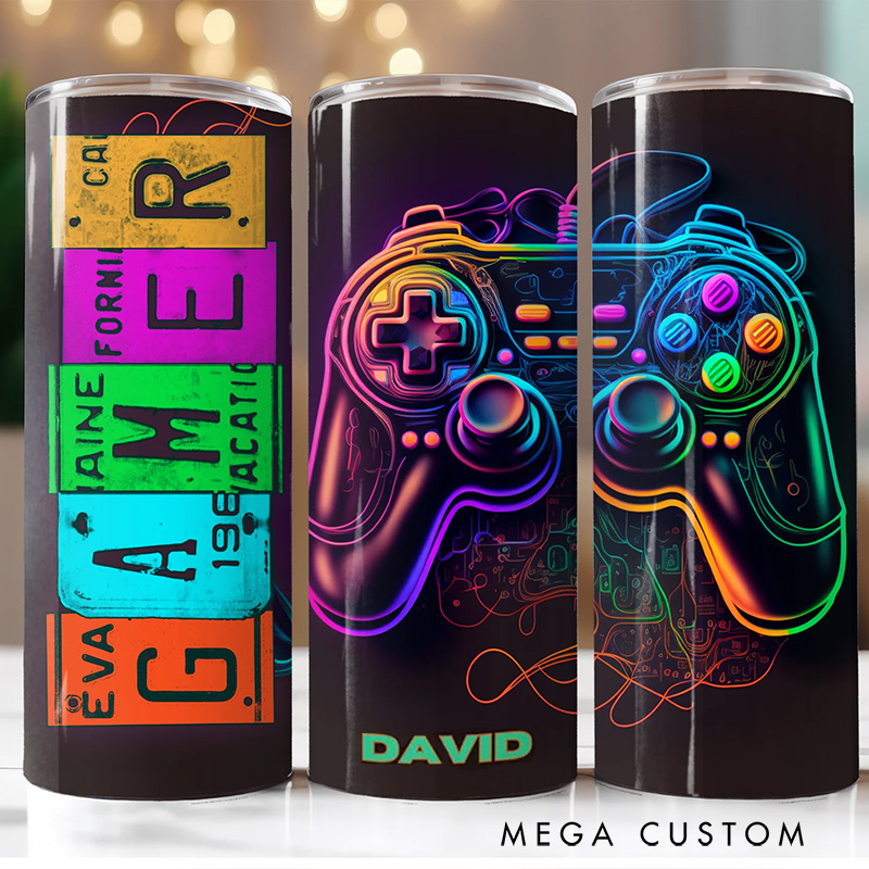Personalized Gamer Tumbler Custom Gamer Tumbler Gamer Cup with Straw Gift for Gamer Him Boyfriend Gamer Lover