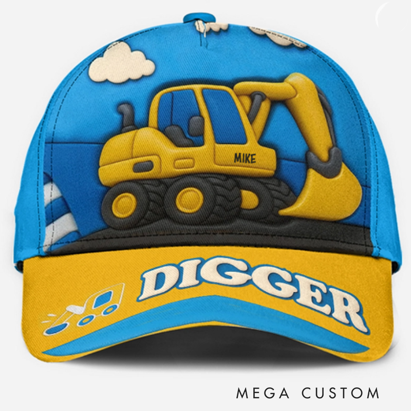 Personalized Cute Excavator Kid Classic Cap Children's Gift Birthday Gift Party Gifts