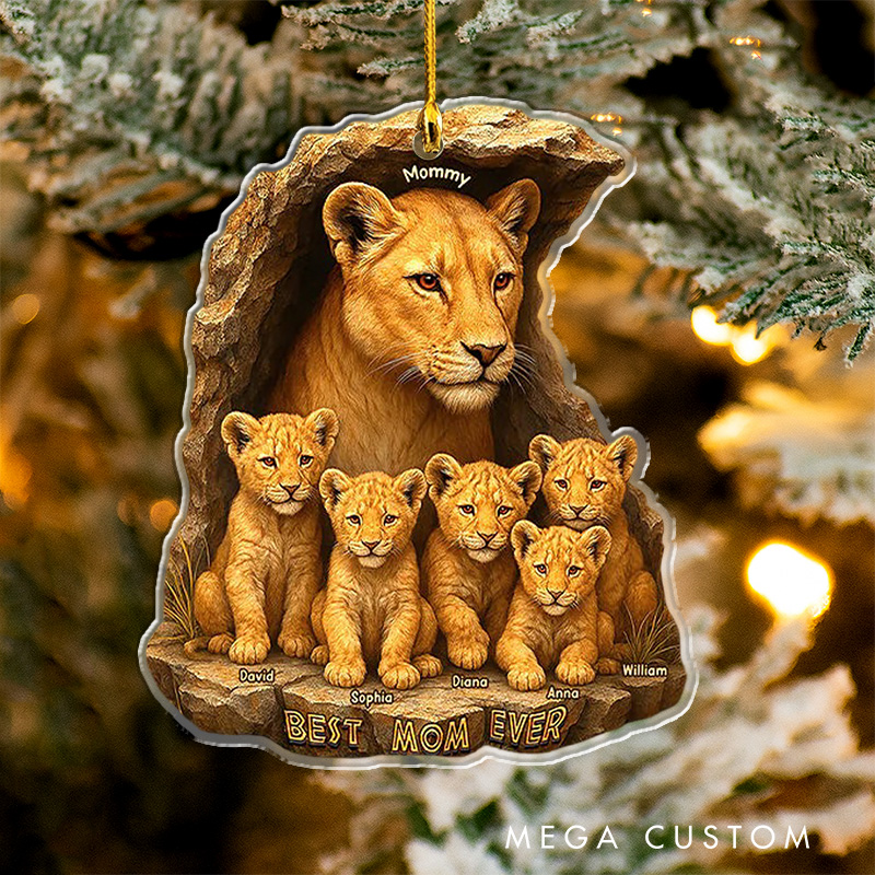 Personalized Best Mom Ever Lion Christmas Ornament 2025 Acrylic Family Ornament Movie Christmas Gift Film Xmas Gift Christmas Decor