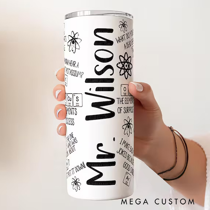 Personalized Science Puns Tumbler Science Chemistry Gifts for Geek Nerd