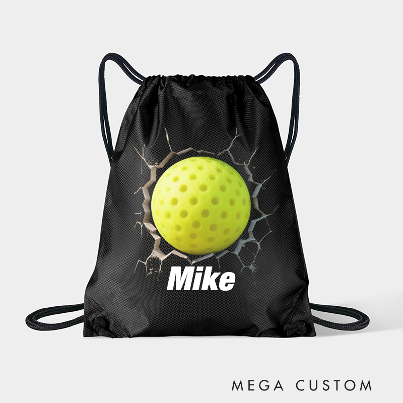 Personalized Soccer, Basketball, Volleyball, and Football Drawstring Backpack with Custom Name and 3D Ball Design