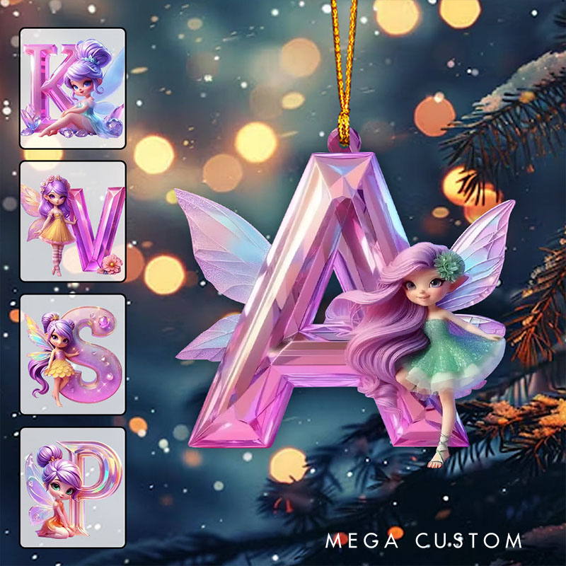 Personalized Fairy Alphabet Ornament with Custom Letter and Enchanting Design Perfect for Magical Holiday Decor Christmas Ornament