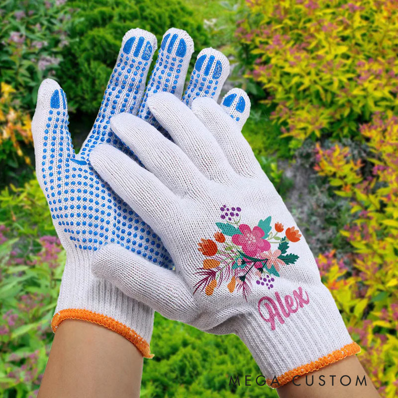 Personalized Garden Gloves Flower Work Gloves Garden Gloves for Women Gardening Protective Gloves Outside Gloves Gardening Lovers Gift