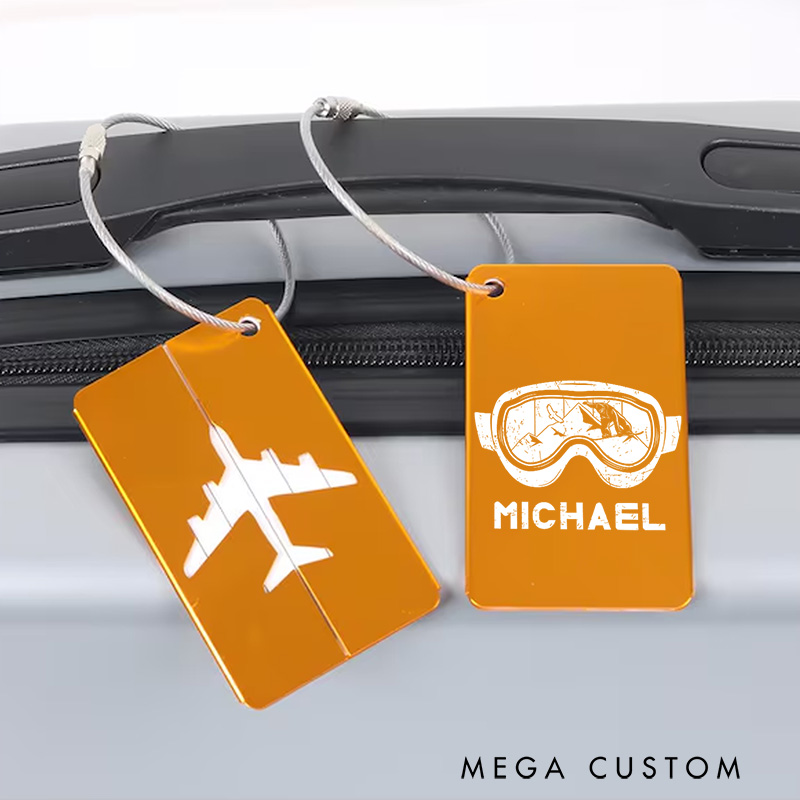 Personalized Adventure Luggage Tag Engraved Metal Luggage Tag Baggage ID Tag for Outdoor Lovers Gift