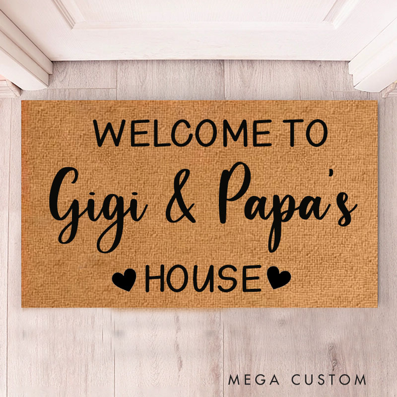 Personalized Welcome to Our Home Doormat Housewarming Gift Durable Curly Mat Indoor Outdoor Door Mat All Weather Non Shedding New Home Decor