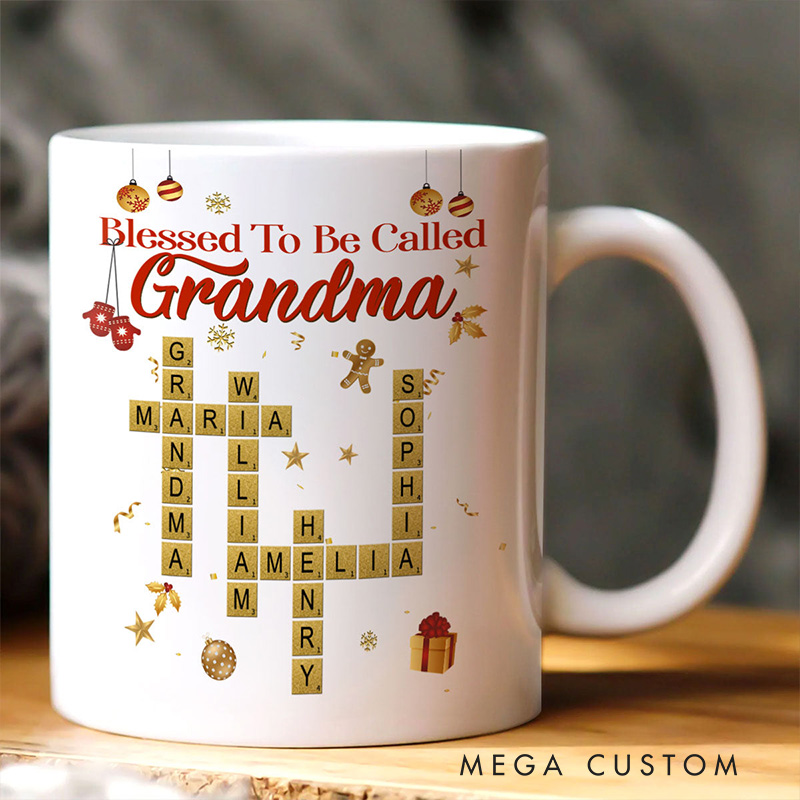 Personalized Blessed to be Called Grandma 11oz 15oz Ceramic Mug with Title and Name Christmas Coffee Mug Religious Gift for Grandma from Grandchildren