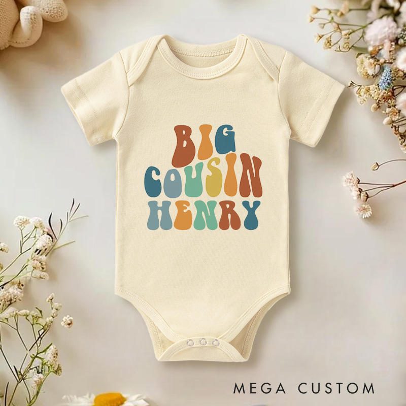Personalized Big Cousin Baby Onesie Baby Gift for New Mom Nursery Gift
