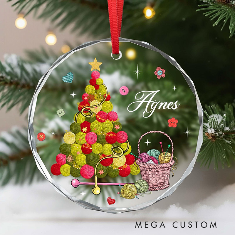 Personalized Knitting Ornament Crochet Ornament for Christmas Decor Crocheter Gift Crochet Christmas Ornament Crochet Lover Gift for Mom