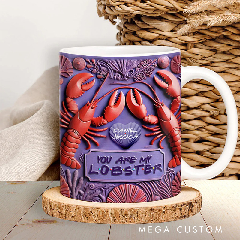 Personalized 3D Effect Lobster Couple Mug TV Show Mug Movie Lover Gift for Girlfriend Boyfriend Couples