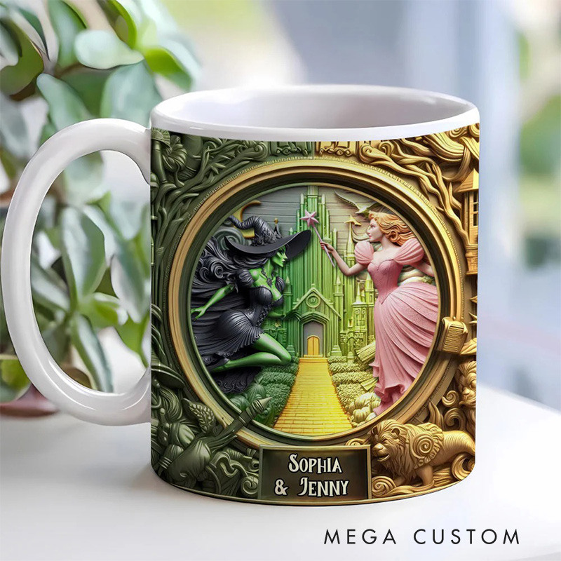 Personalized 3D Effect Witch Movie Lover Best Duo Ever Mug TV Show Mug Movie Lover Gift for Best Friend Besties Sisters