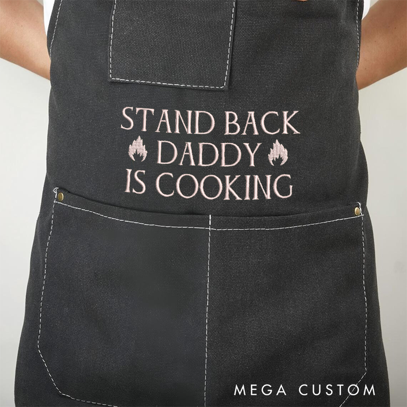 Personalized Cooking Apron with Custom Embroidered Funny Design Perfect Gift for Dads Firefighter