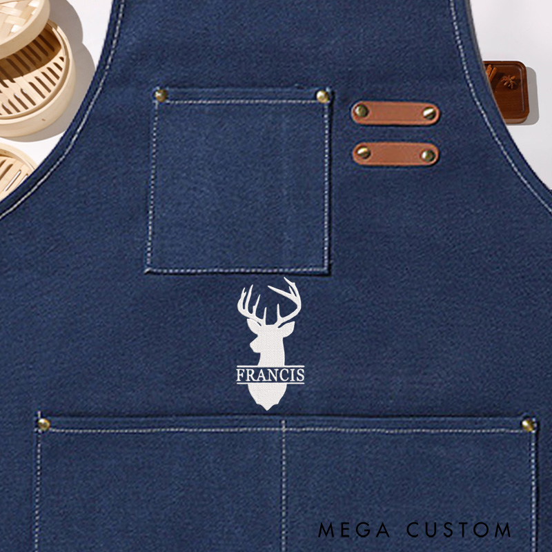 Personalized Embroidered Hunting Lovers Apron Hunter or Outdoor Cooking Enthusiast Apron Gift for Outdoor Barbecue Lovers