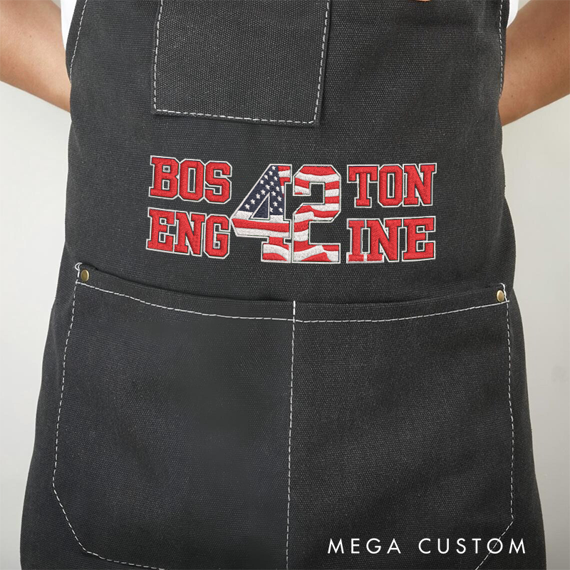 Personalized Firefighter Canvas Apron with Custom Station Name and Embroidered Design Gift for Firefighters