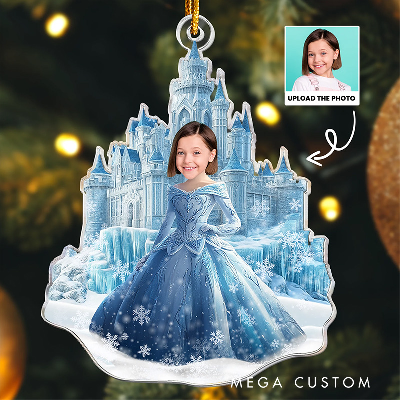 Personalized Ice Princess Custom Face Christmas Ornament 2025 Acrylic Ornament Movie Christmas Gift for Daughter Girl Kids Christmas Decor
