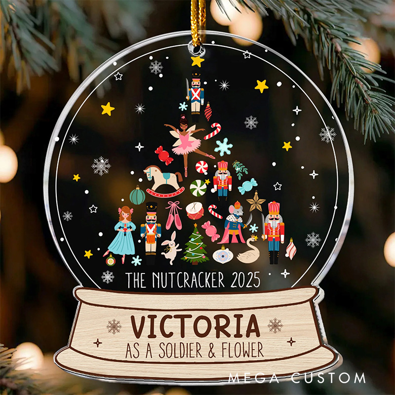 Personalized Ballet Nutcracker Christmas Snow Globe Acrylic Ornament Dance Lovers Christmas Gift Dancer Xmas Gift Christmas Decor