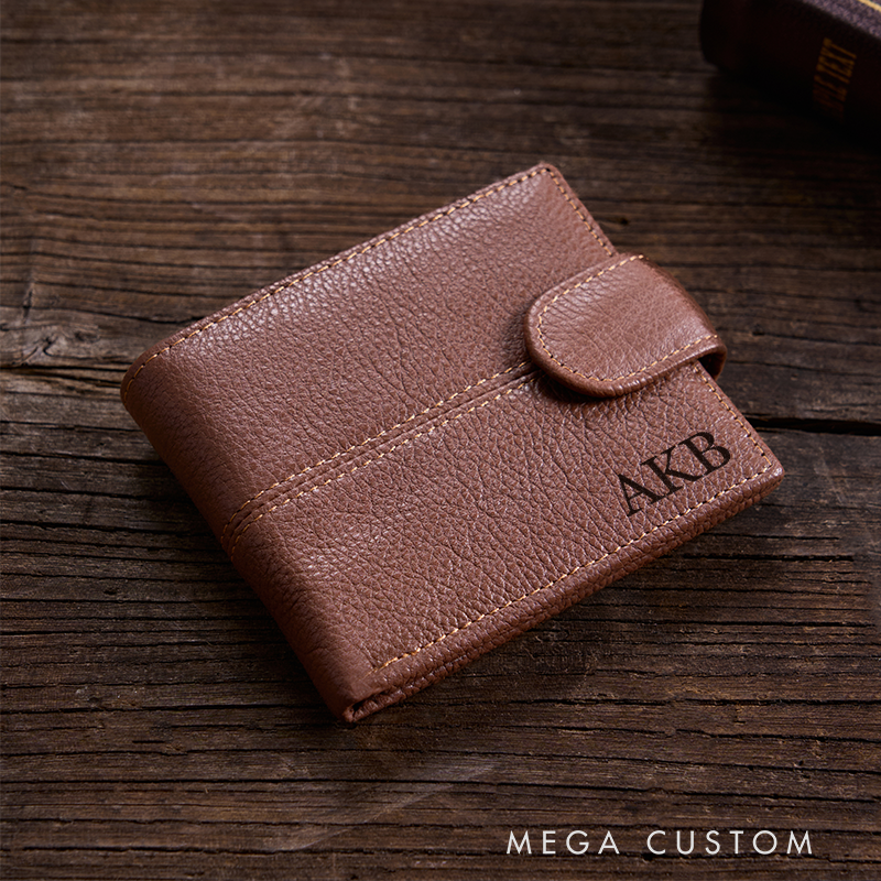 Personalized Leather Wallet Engraved Genuine Leather Wallet For Him Mens Wallet Anniversary Gift For Him Birthday Gift For Boyfriend Husband Groomsmen