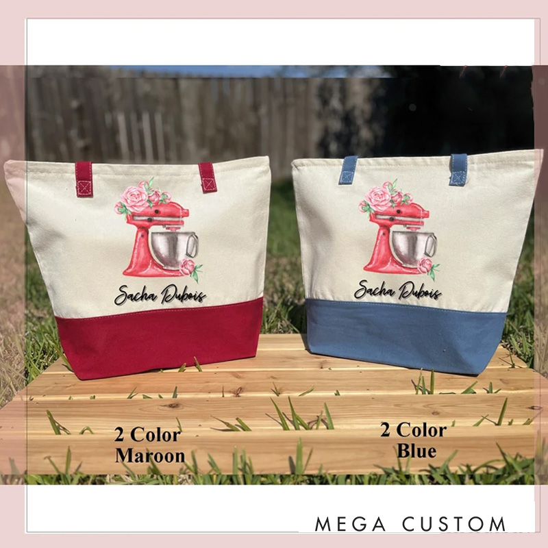 Personalized Pastry Chef Tote Bag Custom Dessert Chef Tote with Name Cake Decorator Bag Culinary Student Tote for Baker Amateur Bakers Baking Lover Gift