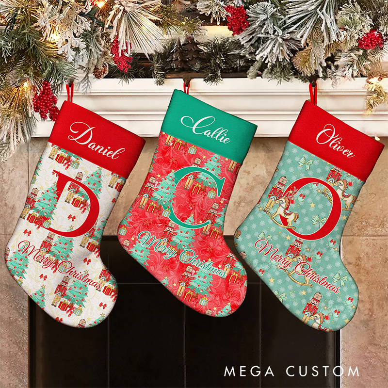 Personalized Christmas Ballet Pattern Nutcracker Stocking Dance Lover Christmas Gift for Family Friends Kids