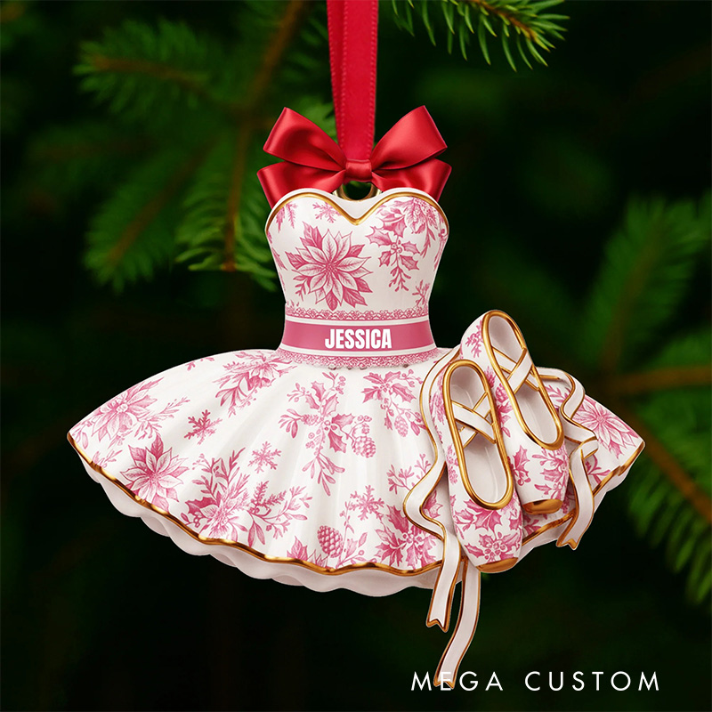 Personalized 2D Blooming Ballet Dress Christmas Acrylic Ornament Dance Lovers Christmas Gift Dancer Xmas Gift Christmas Decor