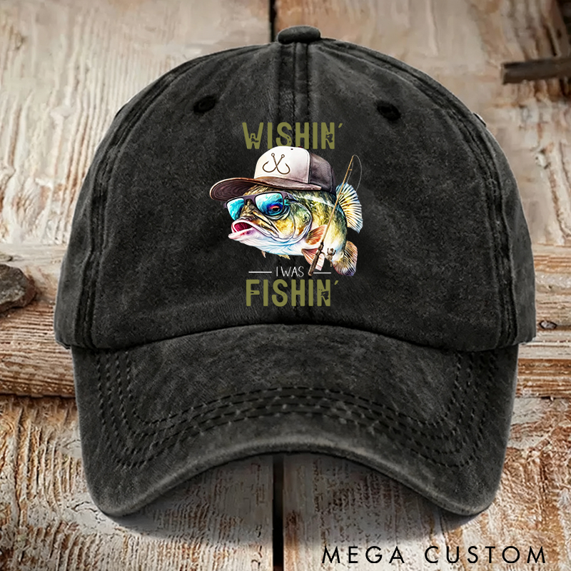 Personalized Funny Fishing Hat Vintage Denim Fishing Cap Funny Fish Design Comfortable and Breathable Perfect for Fishing Trips and Outdoor Adventures