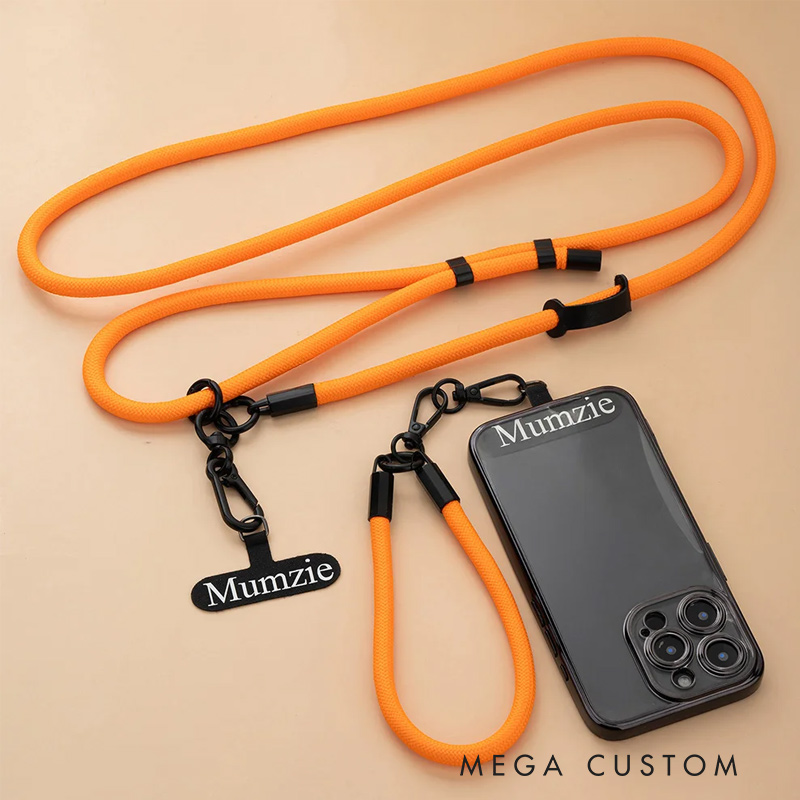 Personalized Multicolor Universal Adjustable Crossbody Phone Lanyard with Patch Pad and Name Outdoor Travel Accessory Gift for Family Friends