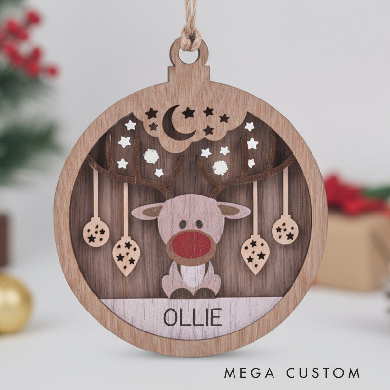 Personalized Wood Christmas Ornament Elk Ornament Custom Xmas Ornament With Name Elk Christmas Tree Decor Christmas Keepsake 2025