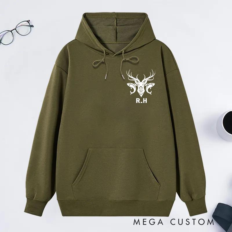 Personalized American Flag Hunting Hoodie Deer Hunting Hoodie Sweatshirt Outdoor Sports Gift