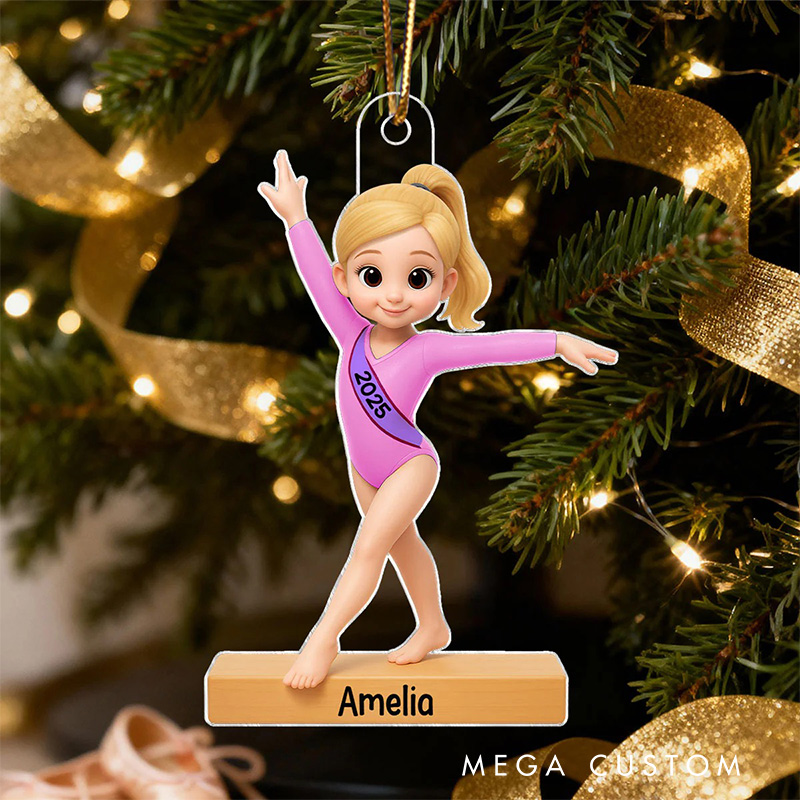 Personalized 3D Effect Gymnastic Girl Christmas Acrylic Ornament Dance Lovers Christmas Gift Dancer Xmas Gift Christmas Decor