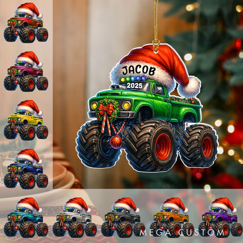 Personalized Monster Truck Christmas Ornament Truck Ornament Christmas Gift Boys Christmas Ornament Grandson Gift Kids Ornament Gift for Son